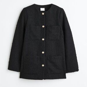 H&M boucle blazer w/ gold buttons
